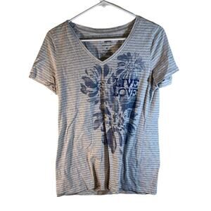 Sonoma V Neck Casual Shirt Graphic Size M